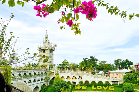 Simala Shrine with a lush landscape