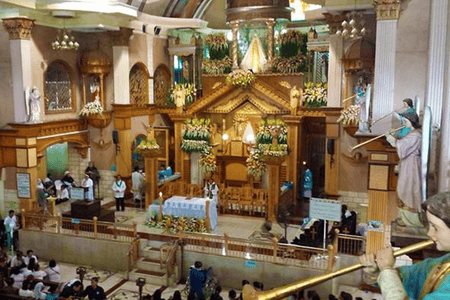 View of the interior of Simala Church
