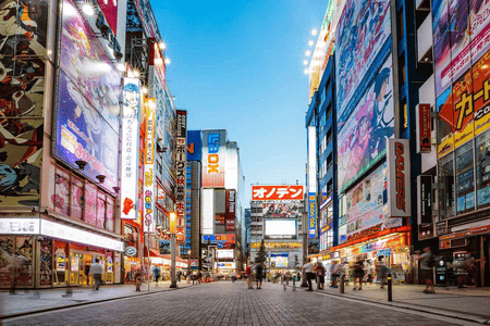 view of a busy street in Tokyo