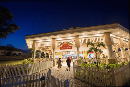 Facade of the Mactan Alfresco at night