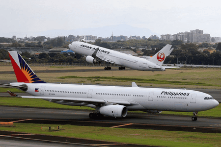 Philippine Airlines aircraft on the runway