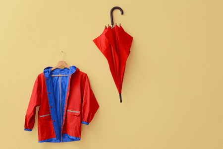 Jacket and umbrella for rain protection
