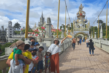 Visitors posing for a picture at the Simala Shrine