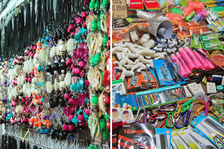 Decorative crafts for home display (left) and random home items (right)