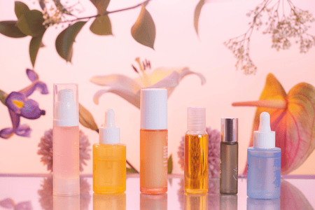 Skincare and wellness products in bottles
