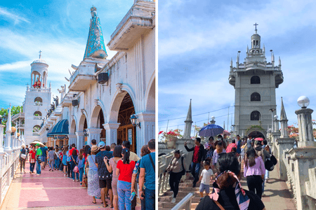 Pilgrims visiting the Simala Shrine
