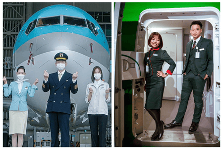 crew of Korean Air and EVA Air
