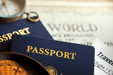 close up of passports