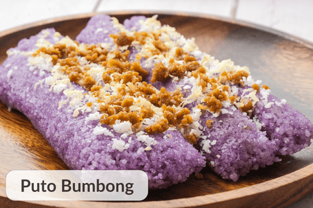 Puto Bumbong: a traditional Christmas snack made of purple sticky rice, butter, and coconut