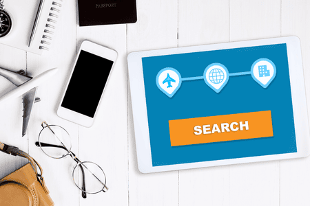 searching for flight and hotel deals online
