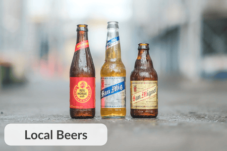 Bottles of popular local beer brands