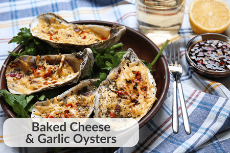 Baked Cheese & Garlic Oysters at Charcoal Boy