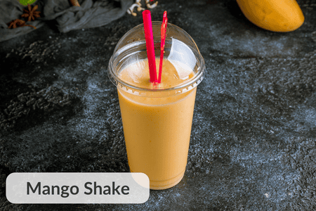 Ripe Mango Shake in plastic cup