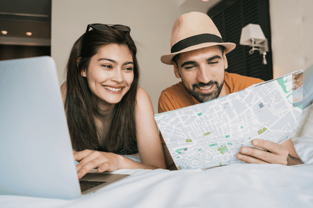 couple planning a trip