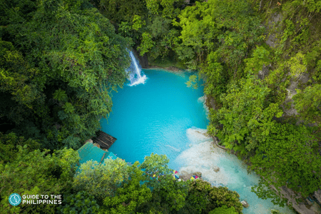 aerial view of Kawasan Falls in Cebu