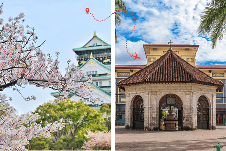 side by side photo of Cebu and Japan