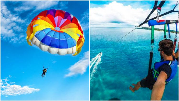 アイランドホッピングでのパラセーリング