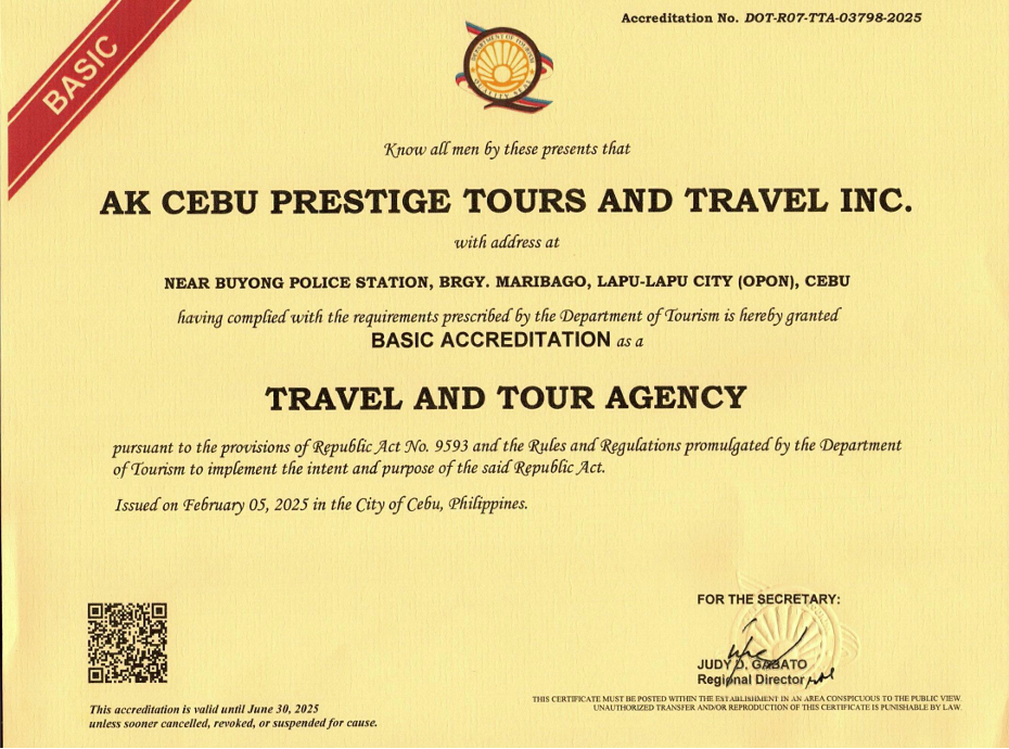 CebuPre — туристическая компания, аккредитованная DOT